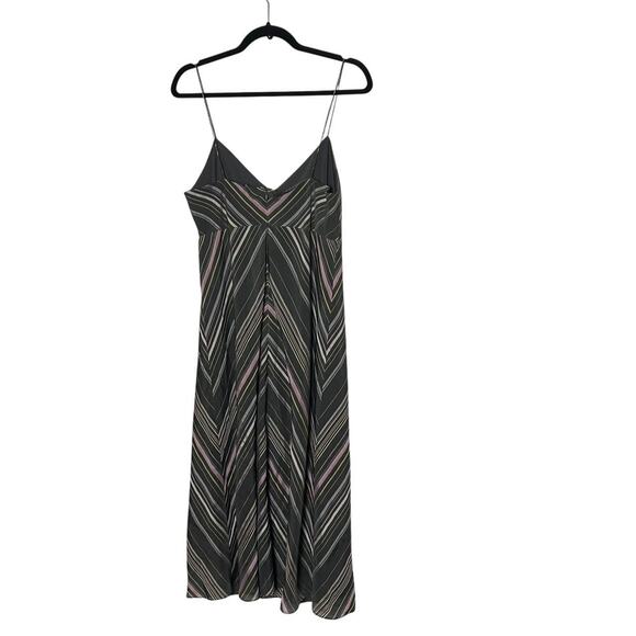 Vintage Y2K J. Crew gray and pink chevron midi dress silk blend size 10‎ - Picture 2 of 4